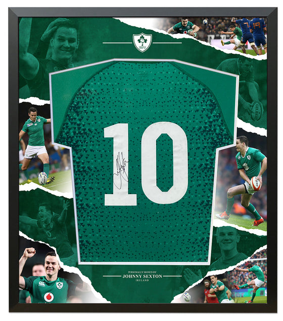 Jonathan Sexton SIGNED & Framed Ireland Rugby Jersey Genuine Signature AFTAL COA
