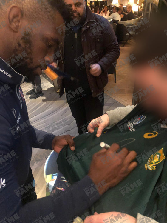 Siya Kolisi & Handre Pollard Signed Rugby World Cup Shirt South Africa AFTAL COA
