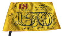  Signed 150th Open Championship PIN FLAG by 24 INC Major Winners AFTAL COA