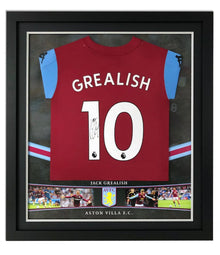  Jack GREALISH Signed & Framed Aston Villa Shirt Genuine Signature AFTAL COA (FTO