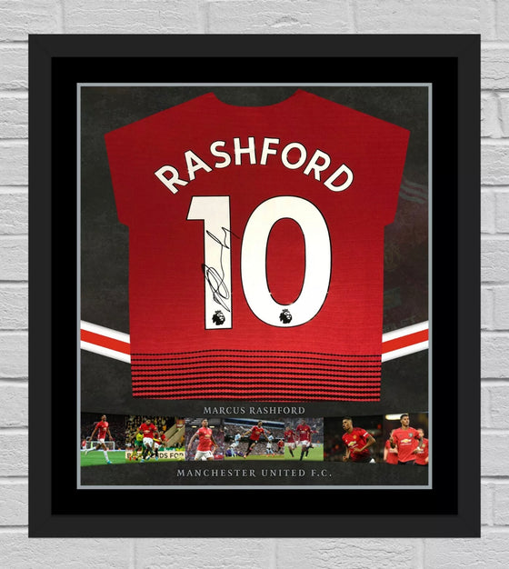 Marcus Rashford Signed & FRAMED Manchester United Shirt AFTAL COA (B)