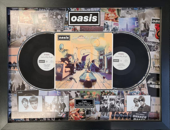 Oasis Signed & Framed Definitely Maybe Vinyl Liam & Noel Gallagher AFTAL COA