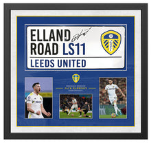  Jack Harrison SIGNED & FRAMED Leeds United FC Street Sign Genuine AFTAL COA