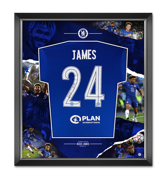 Reece James Signed & Framed Chelsea F.C. Champions League Shirt AFTAL COA