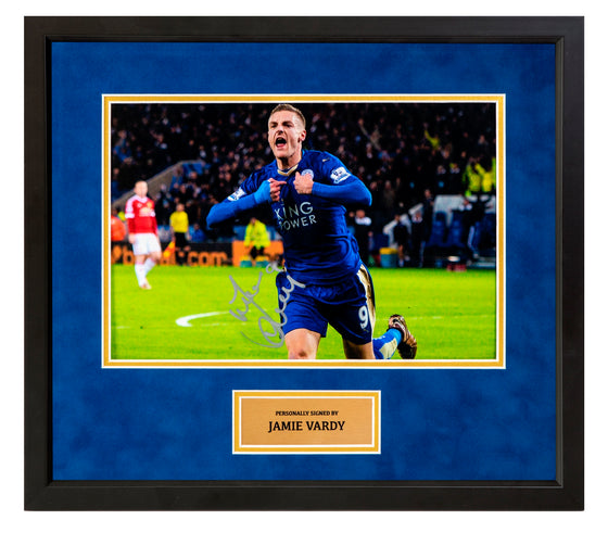 JAMIE VARDY Signed & Framed 12X8 Photo Leicester City F.C.  COA AFTAL (C)