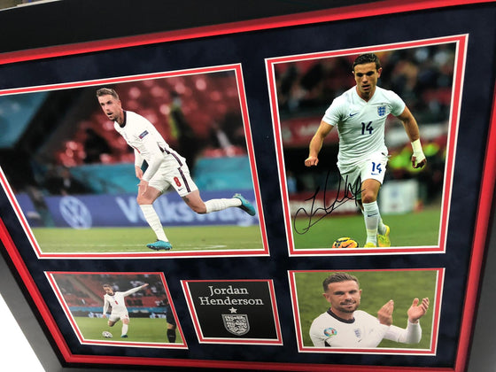 Jordan Henderson Signed & FRAMED Photo Mount Display England Euro 2020 AFTAL COA