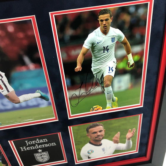 Jordan Henderson Signed & FRAMED Photo Mount Display England Euro 2020 AFTAL COA