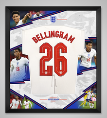  Jude Bellingham Signed & Framed England Shirt Real Madrid CF AFTAL COA
