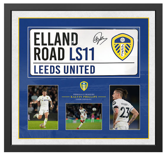 Kalvin Phillips SIGNED & FRAMED Leeds United FC Street Sign Genuine AFTAL COA