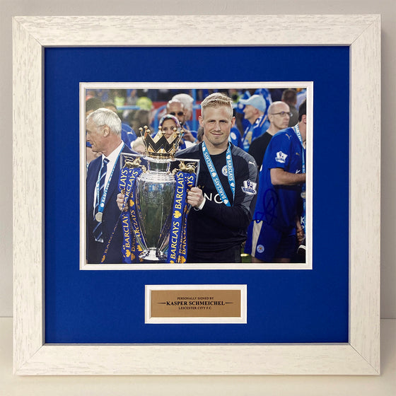 Kasper Schmeichel Signed & Framed 10X8 Photo Leicester City F.C. AFTAL COA (A)