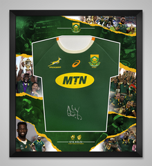  Siya Kolisi Signed & FRAMED 2023 Rugby World Cup Shirt South Africa AFTAL COA