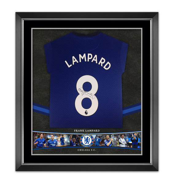Frank Lampard Signed & Framed Chelsea SHIRT AFTAL COA (A)