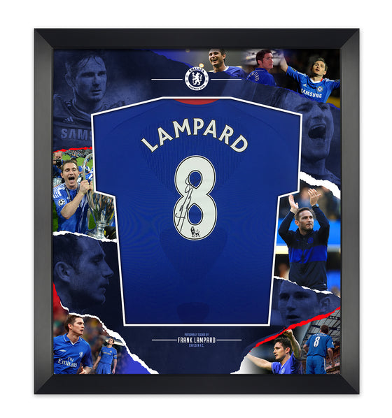 Frank Lampard Signed & Framed Chelsea SHIRT AFTAL COA (E)