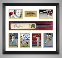  Brian Lara Signed & Framed Mini Cricket Bat West Indies World Record AFTAL COA