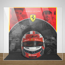  Charles Leclerc Signed Ferrari Mini Helmet Display FORMULA 1 AFTAL COA