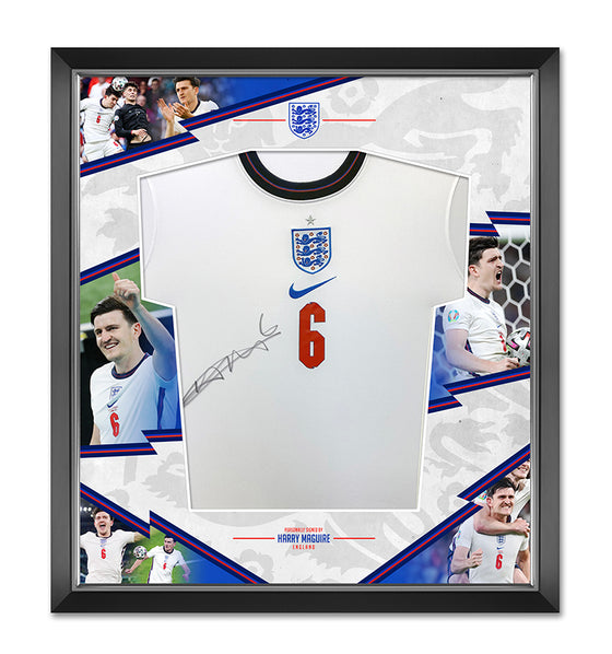 Harry Maguire SIGNED & FRAMED England EURO 2020 JERSEY AFTAL COA