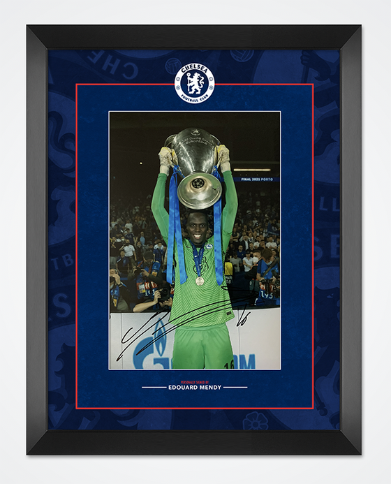 Edouard Mendy SIGNED & Framed 12X8 Photo Chelsea FC Genuine Autograph AFTAL COA