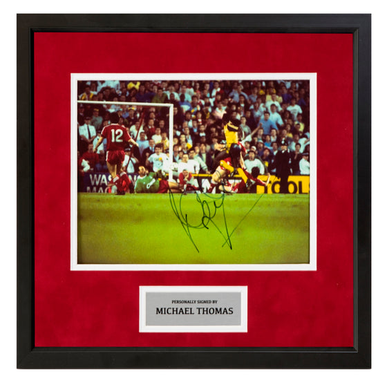Michael Thomas Signed Framed 10X8 Photo Arsenal It's Up For Grabs Now AFTAL COA