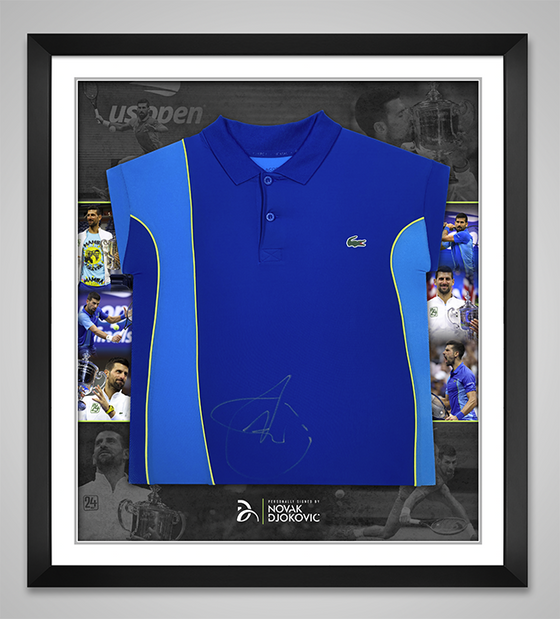 Novak Djokovic Signed Lacoste Jersey Genuine Autograph 24 Grand Slams AFTAL COA