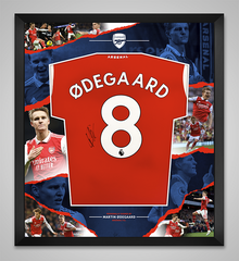  Martin Odegaard SIGNED & Framed Arsenal F.C. Jersey Genuine Autograph AFTAL COA