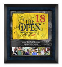  Open Championship Signed PIN FLAG by 17 Past Winners Inc Jack Nicklaus AFTAL COA