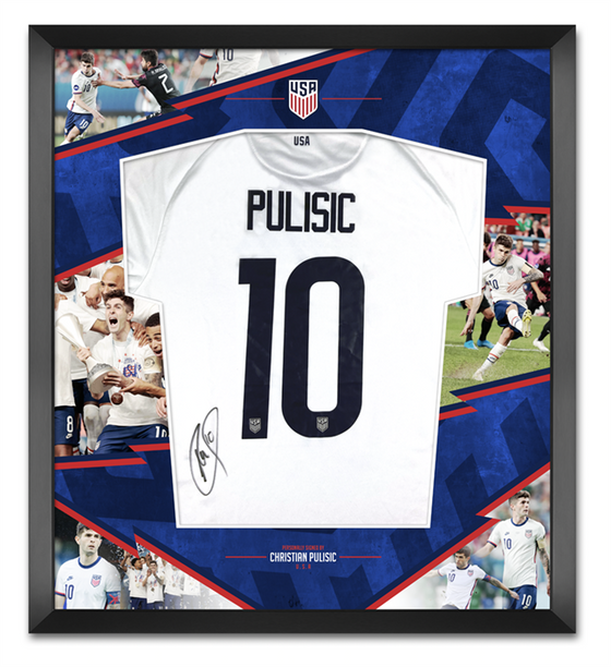 Christian Pulisic Signed & Framed USA Shirt Chelsea FC & USMNT AFTAL COA (B)