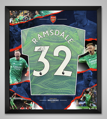  Aaron Ramsdale SIGNED & Framed Arsenal F.C. Jersey Genuine Autograph AFTAL COA
