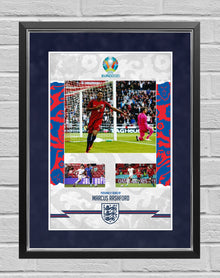  Marcus Rashford Signed & Framed 10X8 Photo Mount England Euro 2020 AFTAL COA