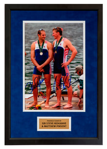  Steve Redgrave Matthew Pinsent Signed & Framed 12X8 Photo ATLANTA 1996 AFTAL COA