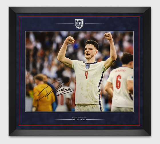 Declan RICE SIGNED 11X14 FRAMED England EURO 2020 Photo AFTAL COA (D)
