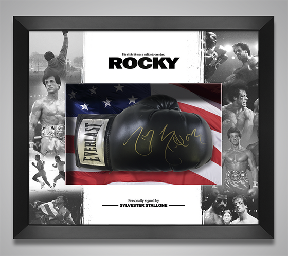 Sylvester Stallone SIGNED Boxing Glove ROCKY Proof Photo & Video AFTAL COA