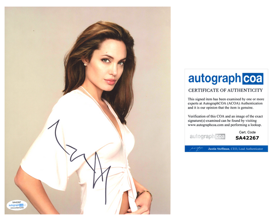 Angelina Jolie SIGNED 10X8 Photo Genuine Signature AFTAL ACOA TPA (7437)