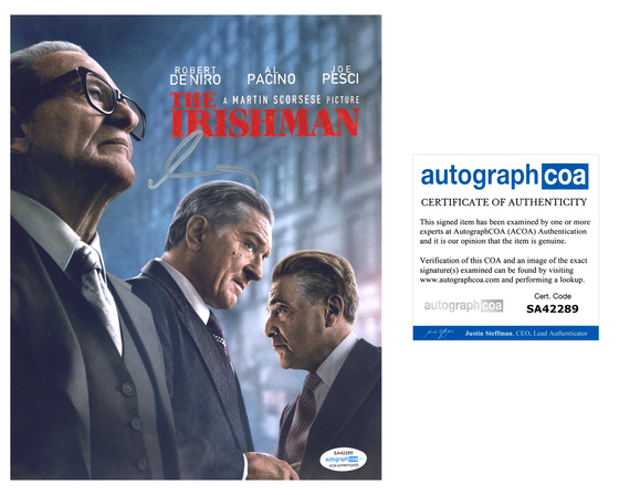 Al Pacino Signed 10X8 Photo The Irishman AFTAL ACOA TPA (7452)