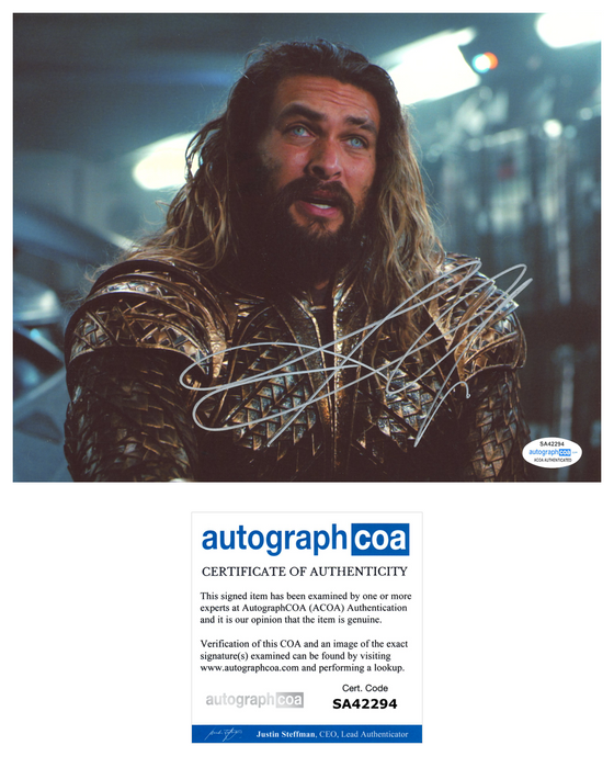Jason Momoa SIGNED 10X8 Photo Aquaman Genuine Signature AFTAL ACOA TPA (7467)