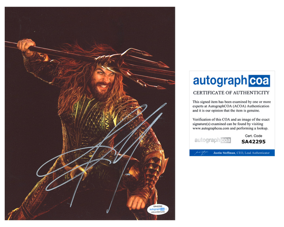 Jason Momoa SIGNED 10X8 Photo Aquaman Genuine Signature AFTAL ACOA TPA (7468)