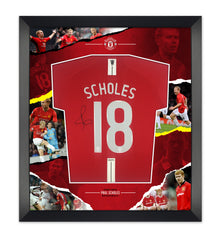  Paul Scholes Signed & FRAMED 2008 Manchester United F.C. Champions League COA