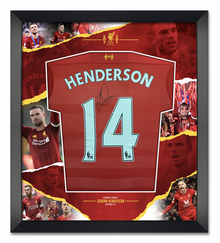  Jordan Henderson Signed & Framed Shirt Liverpool FC Genuine Autograph AFTAL COA