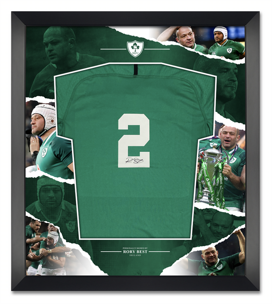 Rory BEST Signed & FRAMED Ireland Rugby JERSEY Genuine Signature AFTAL COA