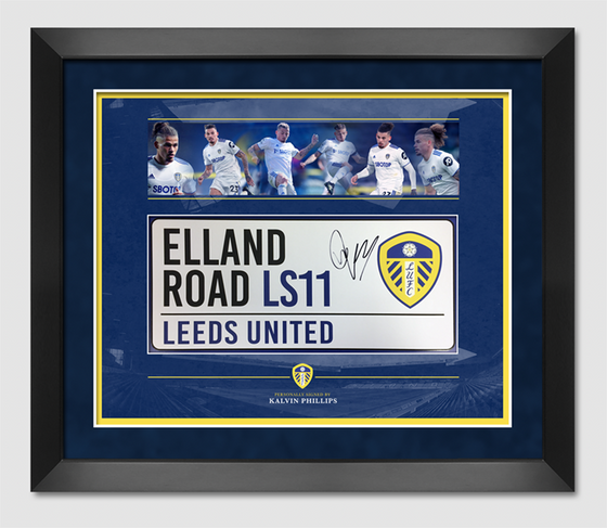 Kalvin Phillips SIGNED & FRAMED Leeds United F.C. Street Sign AFTAL COA