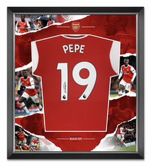  Nicolas Pepe Signed & Framed Arsenal F.C. Shirt AFTAL COA (B)