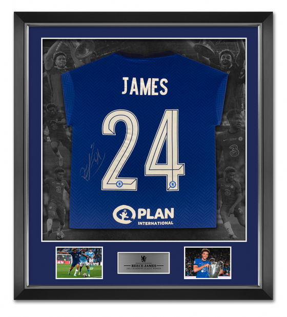 Reece James Signed & Framed Chelsea F.C. Champions League Shirt AFTAL COA (C)