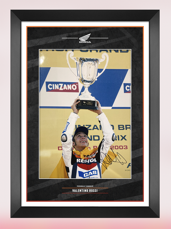 Valentino Rossi Signed & Framed 16X12 PHOTO Genuine Autograph HONDA AFTAL COA