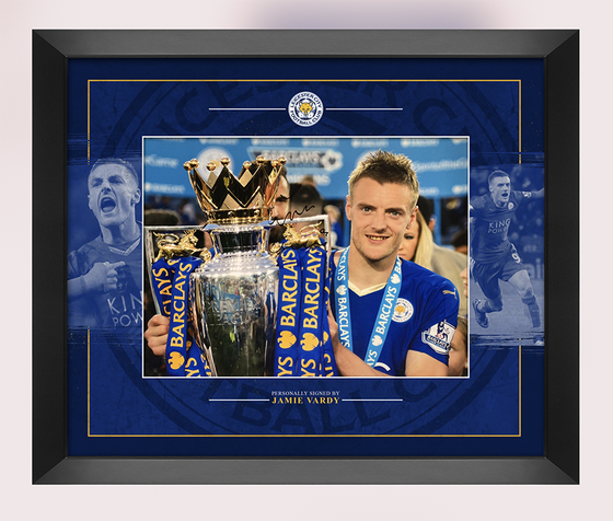 JAMIE VARDY Signed & Framed 16X12 Photo Leicester City F.C. COA AFTAL (C)