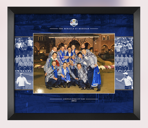 Ryder Cup 2012 Medinah Team Signed & Framed 16X12 Photo AFTAL COA