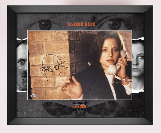 Jodie Foster Signed & FRAMED 18X12 Photo The Silence of the Lambs BAS COA