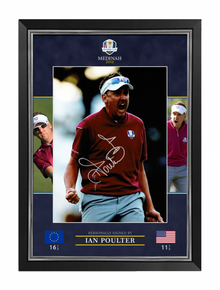  Ian Poulter Signed & Framed 16X12 Photo Ryder Cup Private SIGNING AFTAL COA (G)