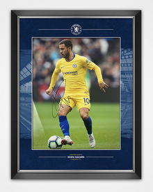  Eden Hazard SIGNED & Framed 11X14 Photo Chelsea FC AFTAL COA