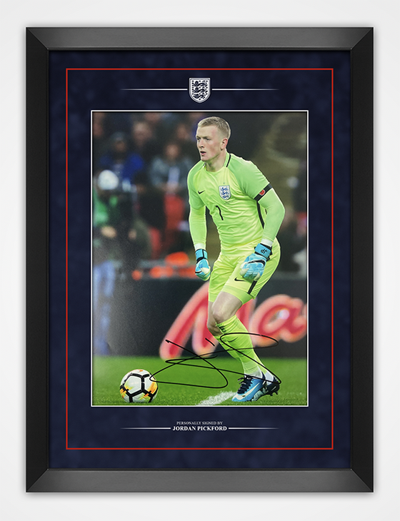 Jordan Pickford Signed & Framed 11X14 Photo England Euro 2020 AFTAL COA