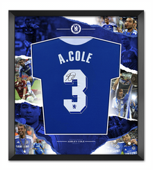  Ashley Cole Signed & Framed Chelsea Munich 2012 Champions League Final AFTAL COA