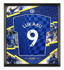  Romelu Lukaku Signed & Framed Chelsea Shirt Genuine Signature AFTAL COA